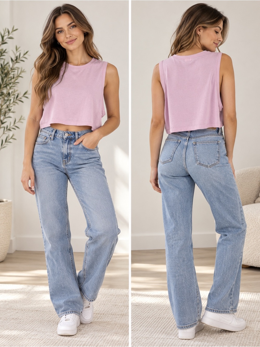 SKIMS Super Cropped Light Orchid Pink Sleeveless Lounge Top Size S Athleisure